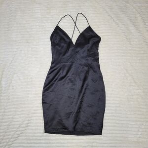 Pretty Little Thing Slinky Black Cocktail Dress Sz 4